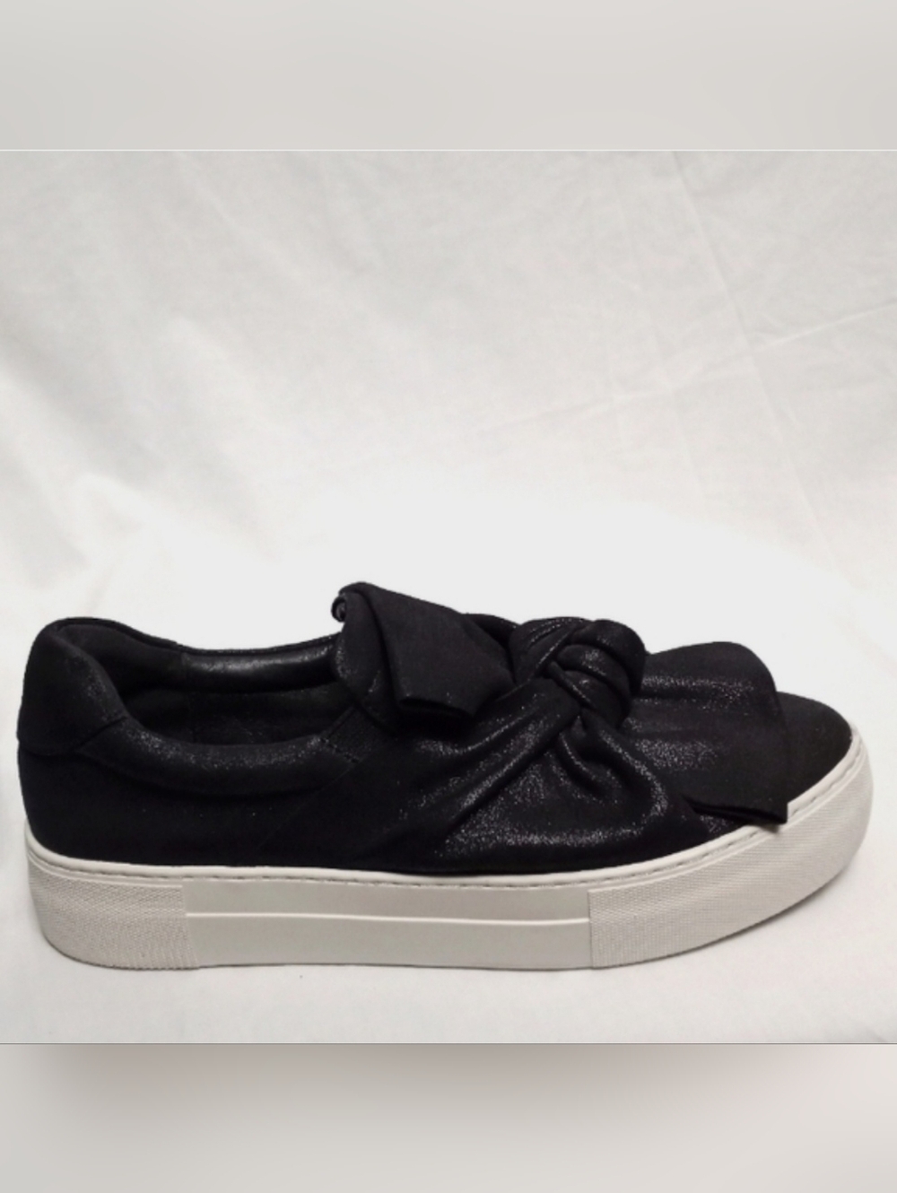 J SLIDES Black Suede w/Bow on Top Sneakers